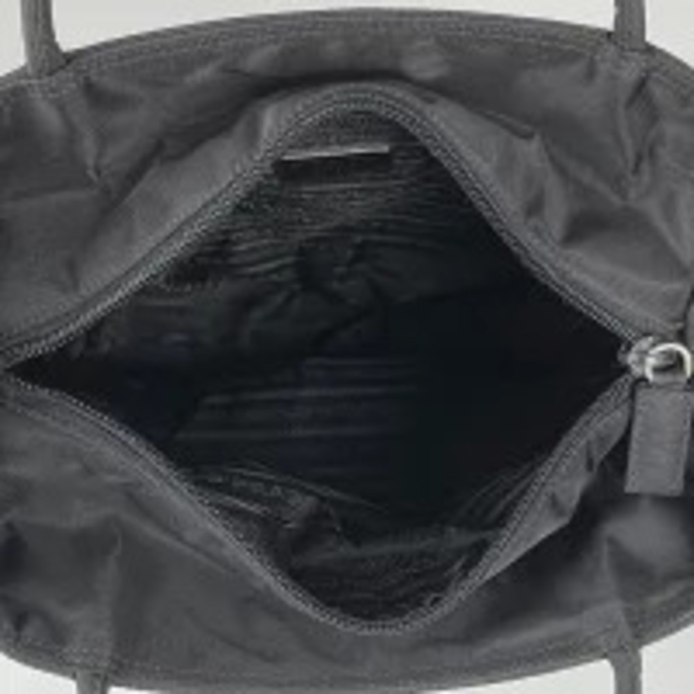 Prada Tessuto Crossbody Plate Tote Bag Shoulder Nero Black - Picture 5 of 5